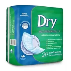 Absorvente Geriátrico Dry Economics tamanho único, 20 unidades