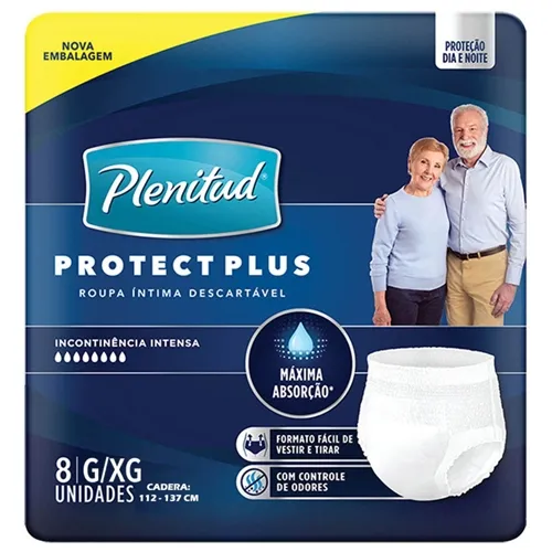 Roupa Íntima Plenitud Active Plus G/XG, 8 Unidades