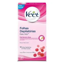 Folhas Depilatórias Veet Peles Normais e Secas corporal, 12 unidades