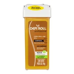 Cera Depilatória Quente Corporal DepiRoll tradicional, com tampa, roll-on, 100g