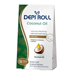 Folha Pronta para Depilação Facial DepiRoll coconut oil, 16 unidades