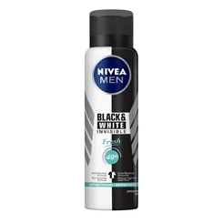 Desodorante Masculino Nivea Men Invisible For Black & White fresh, aerosol, 150mL