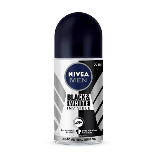 Desodorante Masculino Nivea Men Invisible For Black & White clear, roll-on, 50mL
