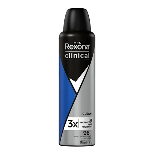 Desodorante Masculino Rexona Men Clinical clear, aerosol, 150mL