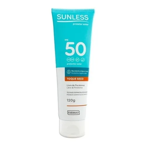 Protetor Solar Sunless Toque Seco loção, FPS 50, 120g