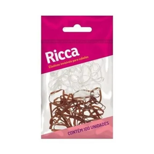 Elástico de Cabelo Ricca invísivel, sortido, 100 unidades