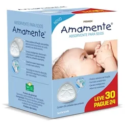 Absorvente para Seios Amamente 30 unidades