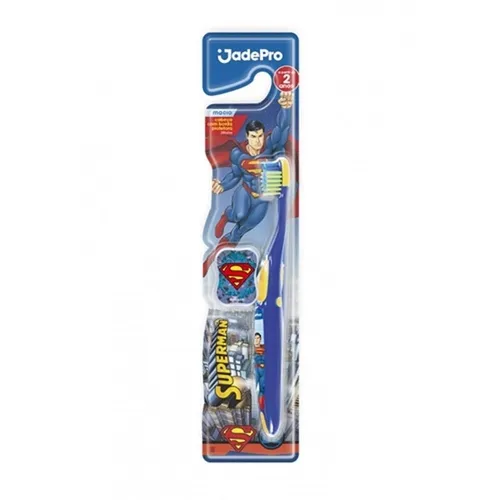 Escova Dental Infantil Jadefrog Superman 1 unidade + capa protetora