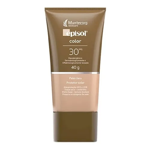 Protetor Solar Episol Color FPS 30, clara, 40g