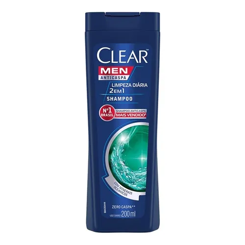 Shampoo Anticaspa Clear Men Limpeza Diária 2 em 1 200mL