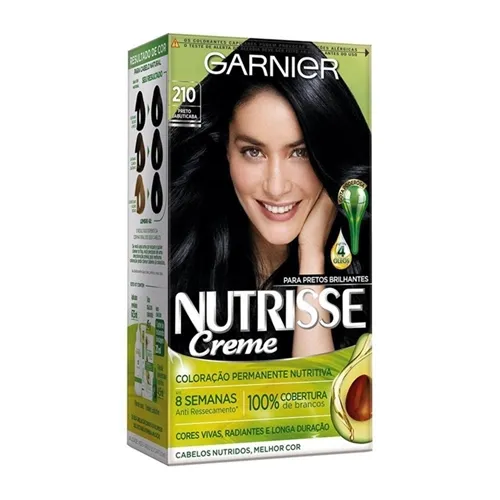 Tintura Garnier Nutrisse Creme nº 210 café azulado