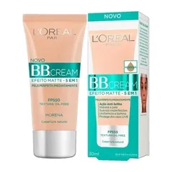 Base BB Cream L'Oréal Paris Efeito Matte Cor Escura FPS 50, 30ml