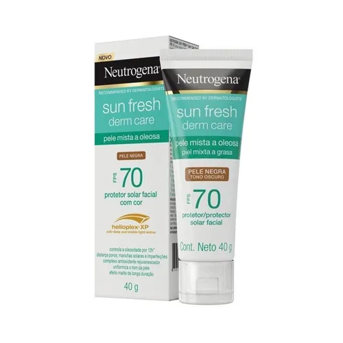 Protetor Solar Facial Neutrogena Sun Fresh Derm Care FPS 70 Negra 40g