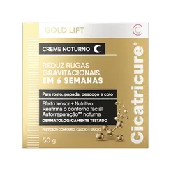 Cicatricure Creme GOLD LIFT NOTURNO reduz rugas gravitacionais e melhora a elasticidade, 50g