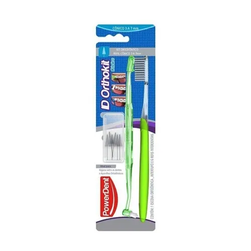 Kit PowerDent ID Orthokit Escova Ortodôntica + Intertufo + Refil Interdental Cônico