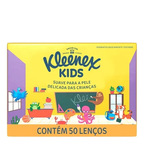Lenços de Papel Kleenex Classic caixa, folha dupla, 50 unidades