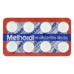 Melhoral 500mg + 30mg, blíster com 8 comprimidos adulto