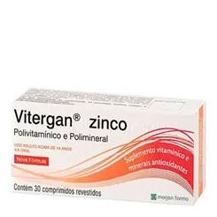Vitergan Zinco 15mg, caixa com 30 comprimidos