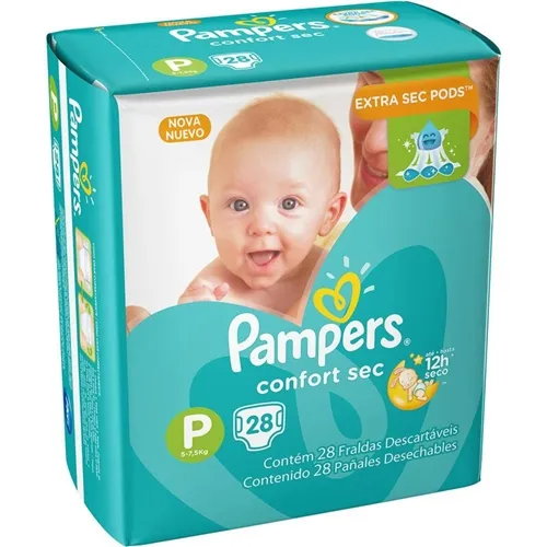 Fralda Pampers Confort Sec P, 28 unidades