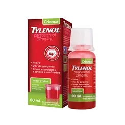 Tylenol Suspensão Oral 32mg/mL, caixa com 1 frasco com 60mL de suspensão de uso oral + copo medidor