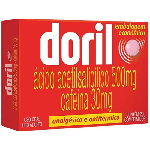 Doril 500mg + 30mg, caixa com 20 comprimidos