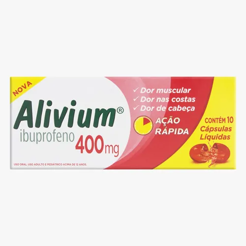 Alivium Cápsula 400mg, caixa com 10 cápsulas gelatinosas