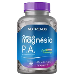 Cloreto de Magnésio P.A. Nutrends 500mg, frasco com 60 cápsulas