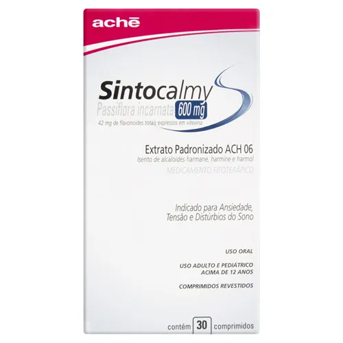 Sintocalmy 600mg, caixa com 30 comprimidos revestidos