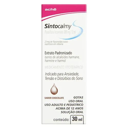 Sintocalmy 300mg/2mL, caixa com 1 frasco com 30mL de solução de uso oral + 1 pipeta dosadora