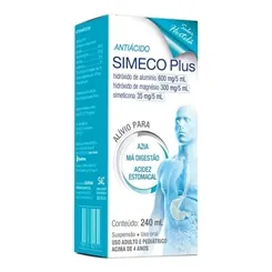 Simeco Plus 120mg/mL + 41,5mg/mL + 7mg/mL, caixa com 1 frasco com 240mL de suspensão de uso oral