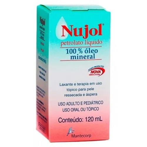 Nujol 1mL/mL, caixa com 1 frasco com 120mL de óleo mineral