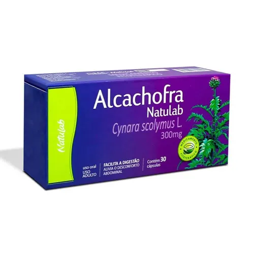 Alcachofra - Natulab 300mg, frasco com 30 comprimidos