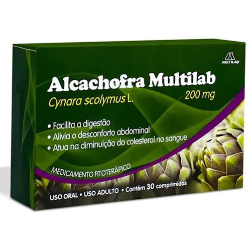 Alcachofra Multilab 200mg, caixa com 30 comprimidos