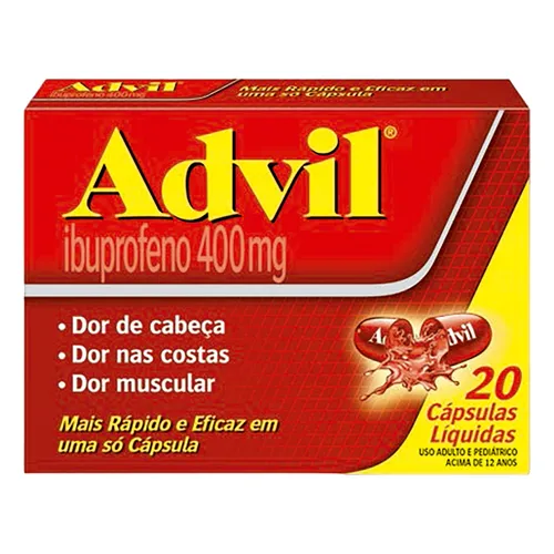Advil 400mg com 20 cápsulas líquidas