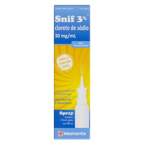 Snif 3% 30mg/mL, caixa com 1 frasco spray com 45mL de solução de uso nasal