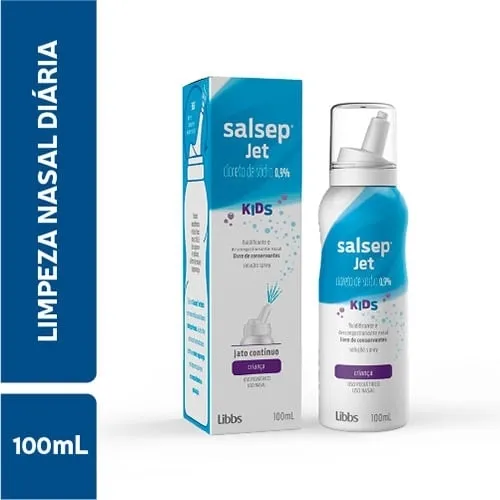 Salsep Jet Kids 9mg/mL, frasco com 100mL de solução de uso nasal, kids