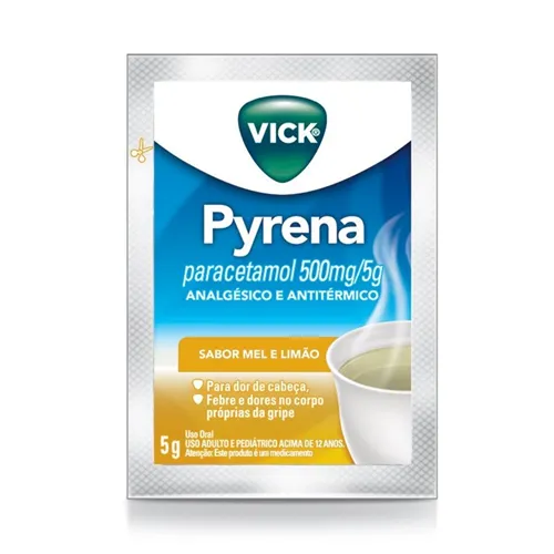 Vick Pyrena 500mg/5g, envelope com 5g de pó para solução oral, sabor mel e limão