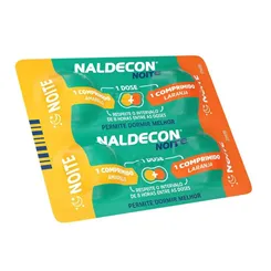 Naldecon Noite 400mg + 20mg + 400mg + 4mg, blíster com 4 comprimidos