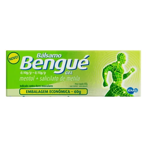 Bálsamo Bengué Gel 0,10g + 0,15g, caixa com 1 bisnaga com 60g de gel de uso dermatológico