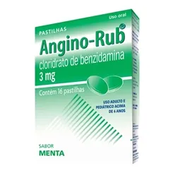 Angino-Rub 3mg, caixa com 16 pastilhas, menta