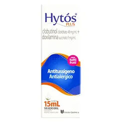 Hytos Plus Solução 48mg/mL + 9mg/mL, caixa com 1 frasco gotejador com 15mL de solução de uso oral
