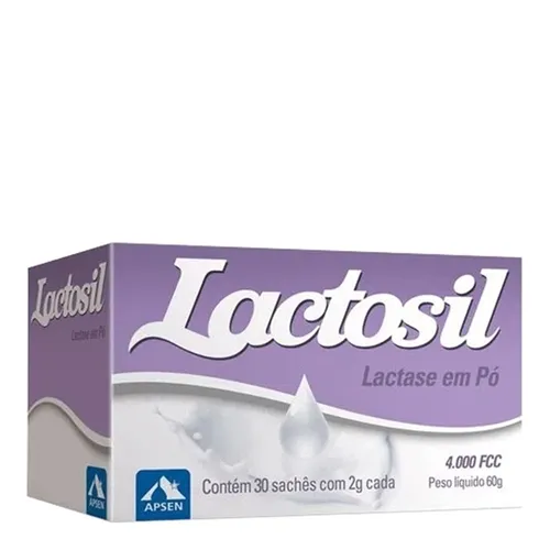 Lactosil Sachê 4.000FCC, caixa com 30 sachês com 2g cada