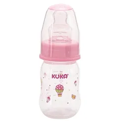 Mamadeira Kuka Natural Plus color, 0 a 6 meses, 70mL, rosa