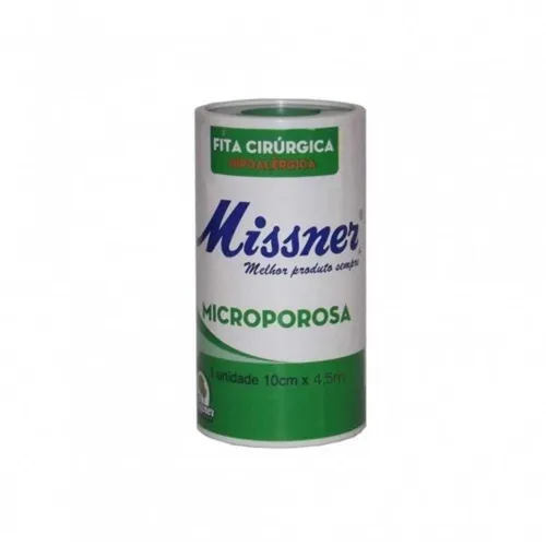 Fita Cirúrgica Missner Microporosa flexível, 10cm x 4,5m