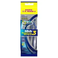 Aparelho de Barbear Gillette Prestobarba UltraGrip 3 leve 4 pague 3