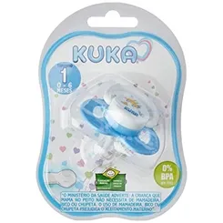 Chupeta Kuka Decorada 0 a 6 meses, plus, azul