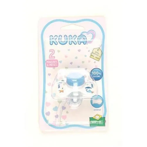 Chupeta Kuka Decorada 6+ meses, leitoso, azul