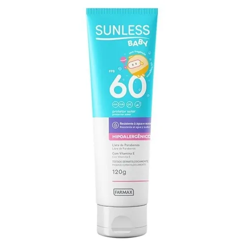Protetor Solar Sunless Baby FPS 60, 120g