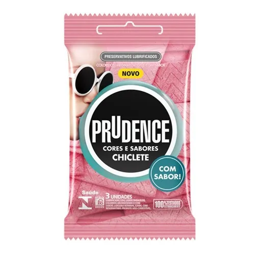 Preservativo Prudence Cores e Sabores morango, 12 unidades