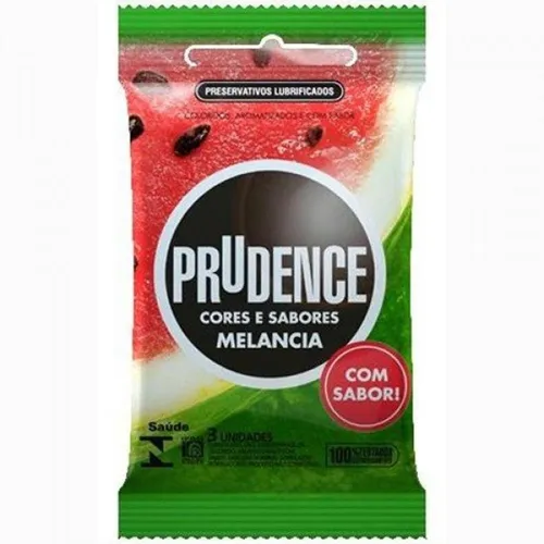 Preservativo Prudence Cores e Sabores melancia, 3 unidades